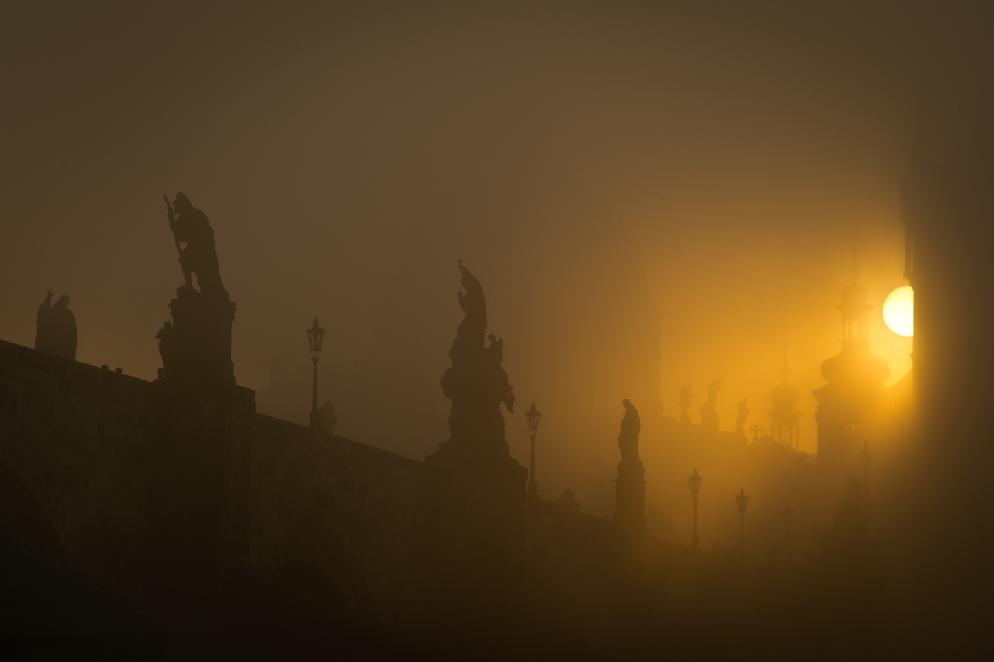 Golden morning in Prague