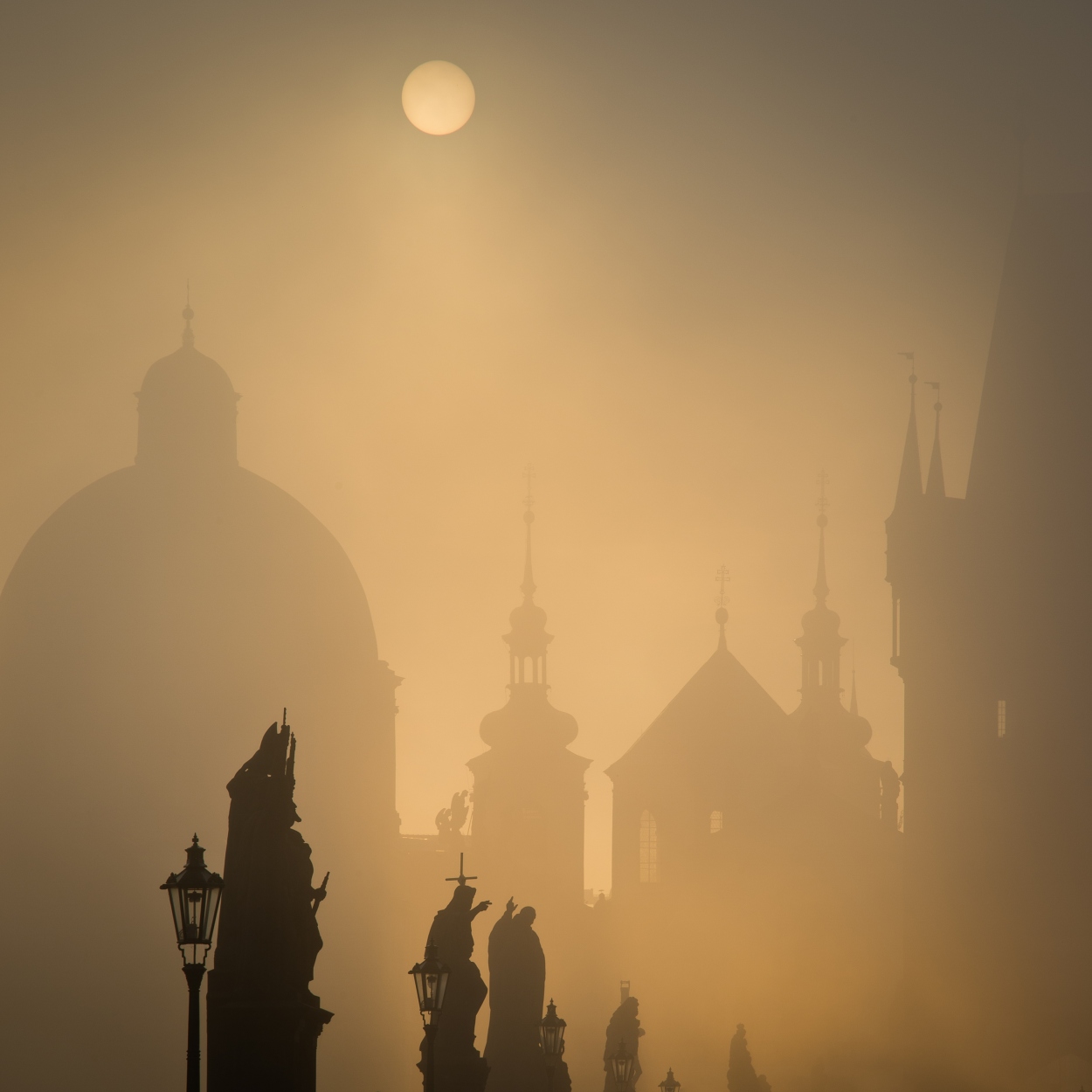 Prague misty morning