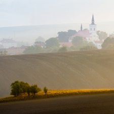 Misty church