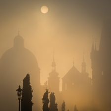 Prague misty morning